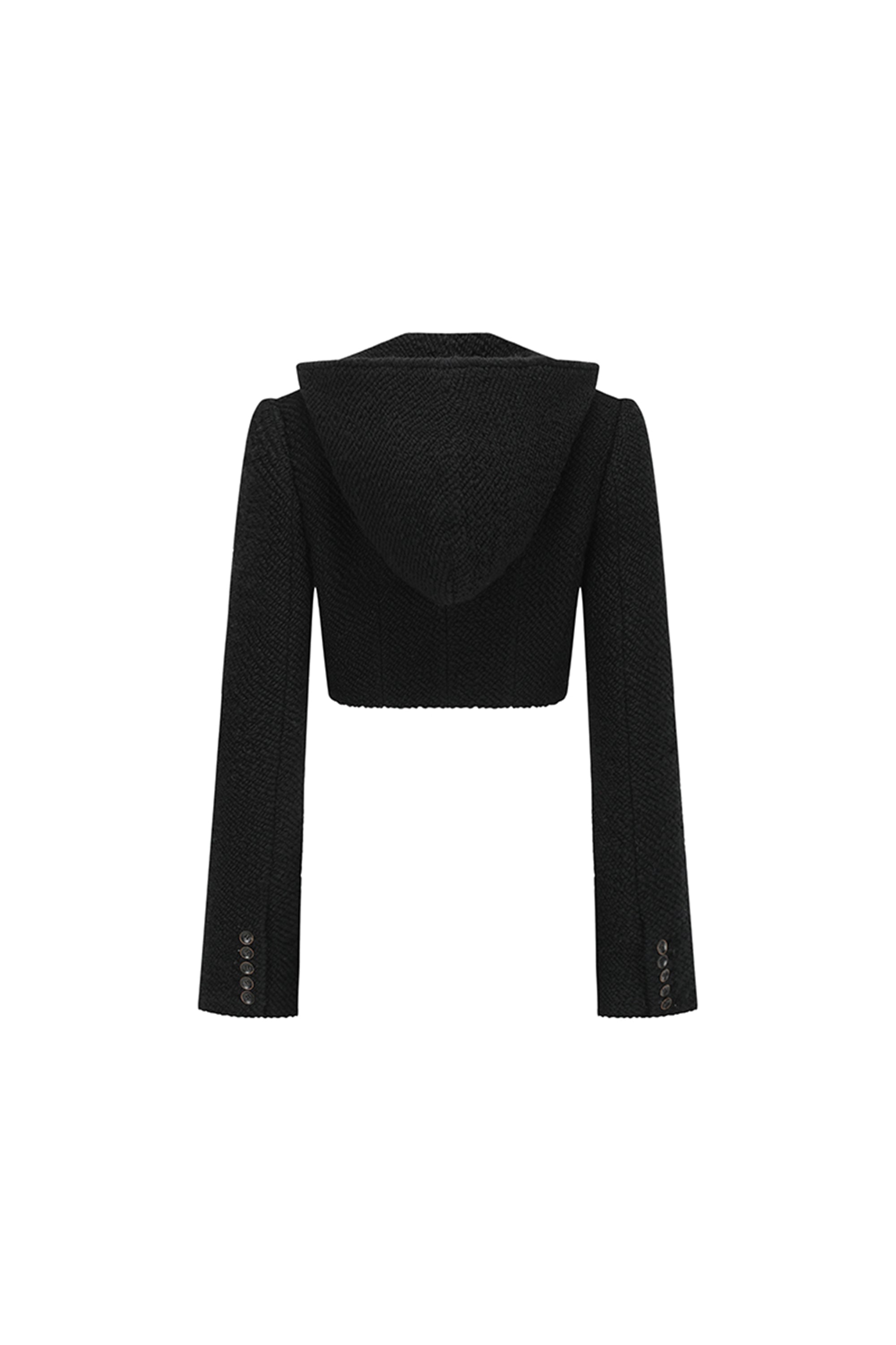 CURLY WOOL HOODED JACKET