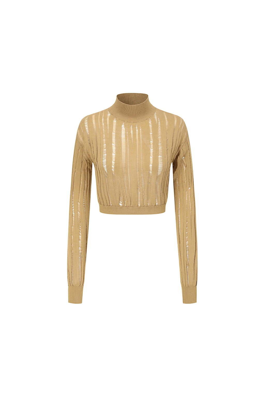 GINGER STRIPED HIGH NECK KNIT TOP