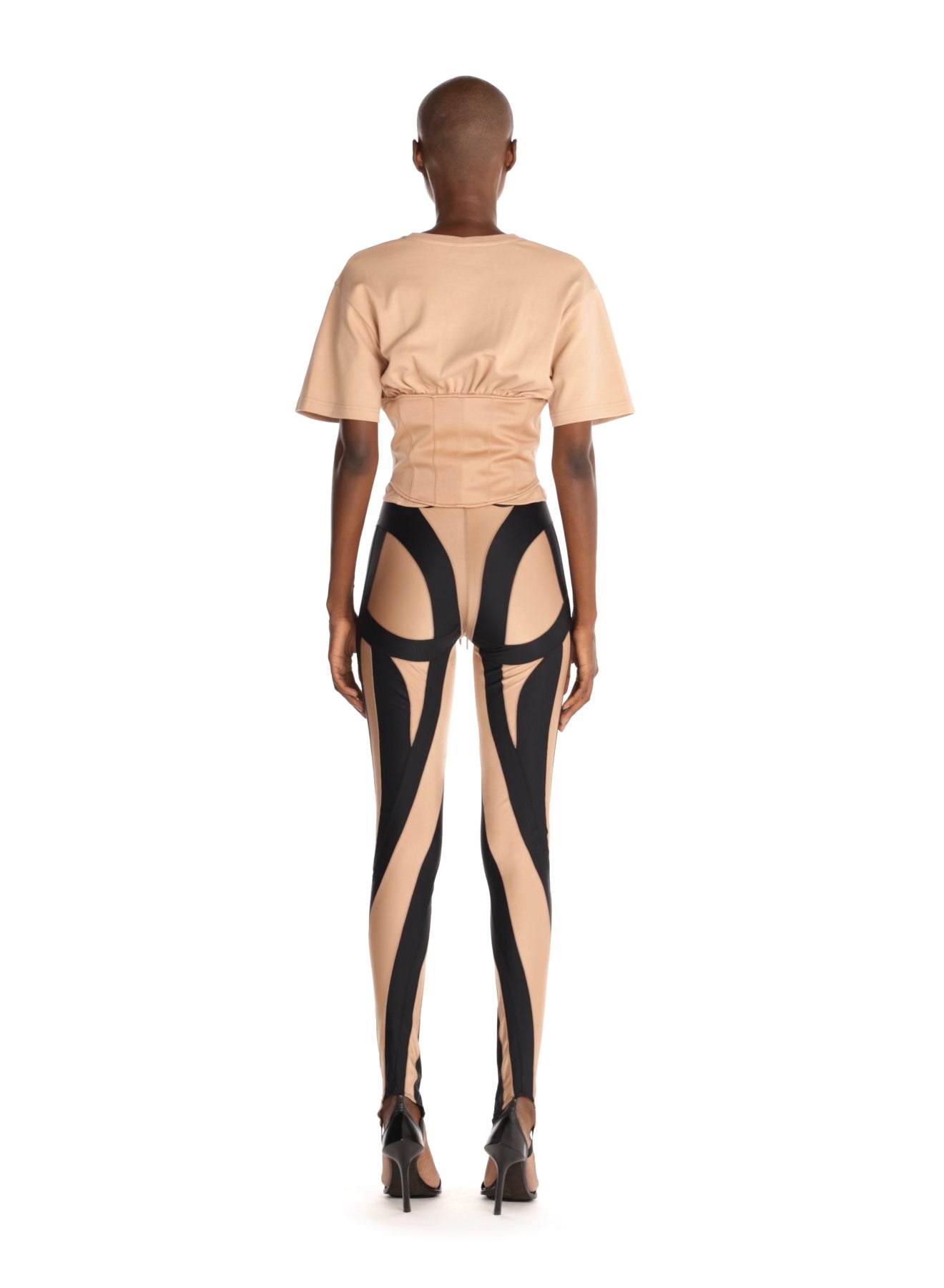 CORSETED T-SHIRT TAN