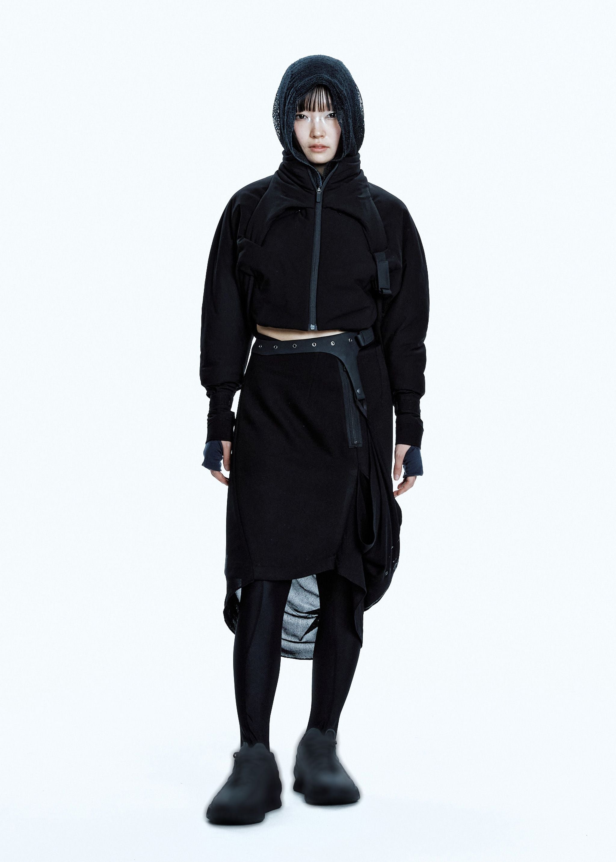 GRAPHIC WRAP SKIRT w/ GARTER BELT